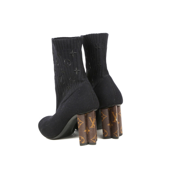 LOUIS VUITTON Boots Monogram Stretch Silhouette Socks Ankle Size 38 - Picture 3 of 16